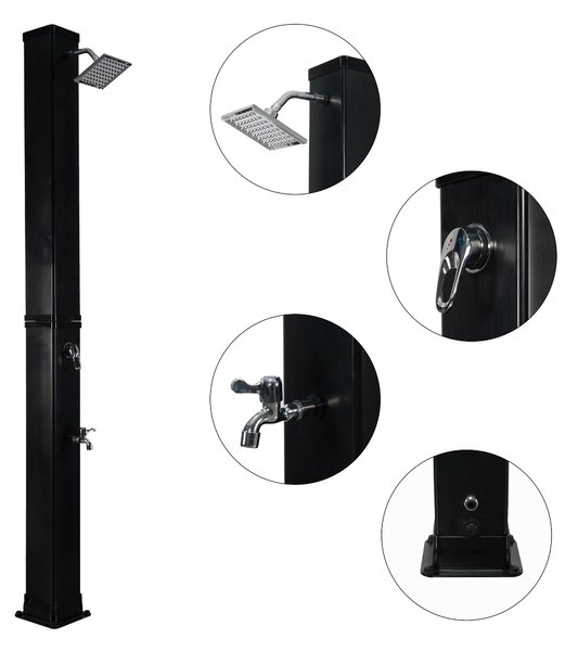 Furnigo Solárzuhany Square 40 L - fekete