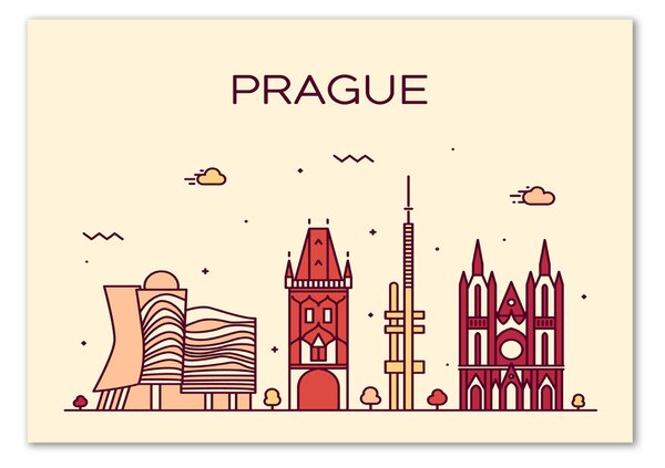 Üvegkép nyomtatás Prága épületek