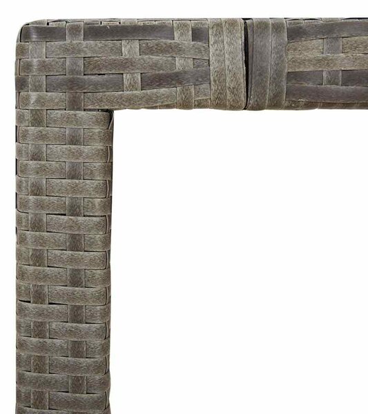 7 részes szürke polyrattan kerti bisztrógarnitúra párnákkal