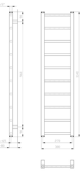 Sapho Sapho, METRO LIGHT fűtőelem 300x1140 mm, fehér, IR444T