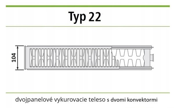 Invena Prov K22, panelradiátor 550x700 mm, tartozékokkal 1179W, oldalcsatlakozóval, fehér, INV-UG-91-557-A