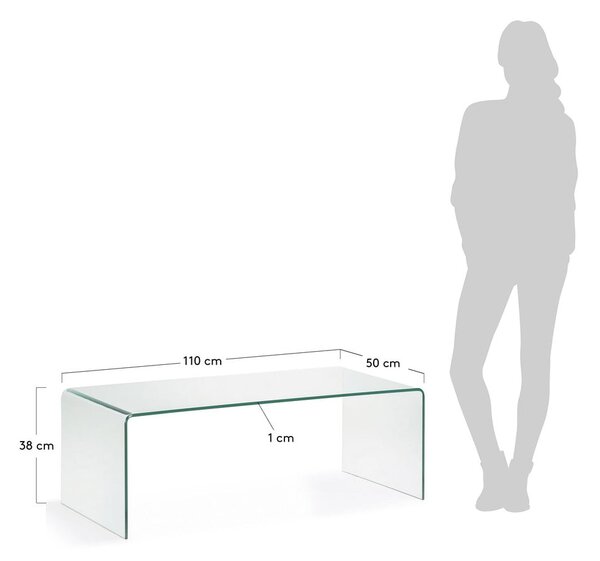 Üveg dohányzóasztal 50x110 cm Burano – Kave Home