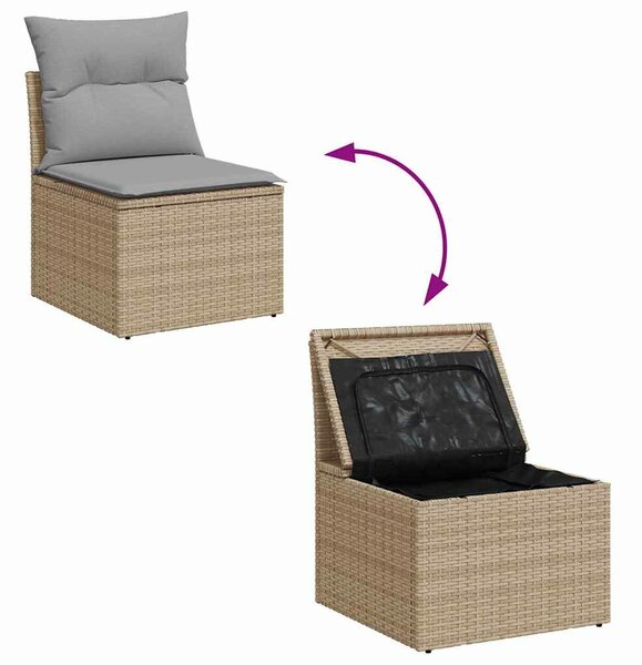 VidaXL Kerti Kanapé Szett párnával 8 pcs Beige és Világosszürke