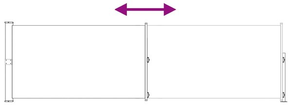 VidaXL Húzható oldalsó napernyő Tópszínű 300 x 120 cm Poliészter