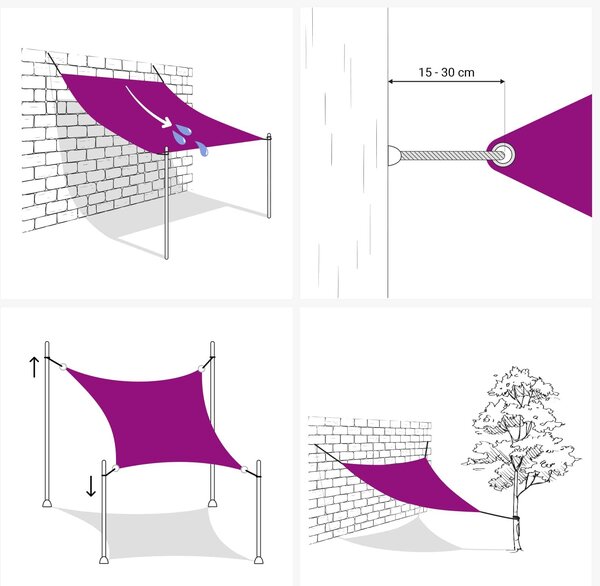 VidaXL Napernyő Vászon 5 x 7 x 7 m HDPE