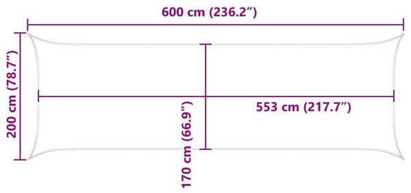 VidaXL Napernyő vitorla Sárga és Fehér 6 x 2 m 100% poliészter oxford