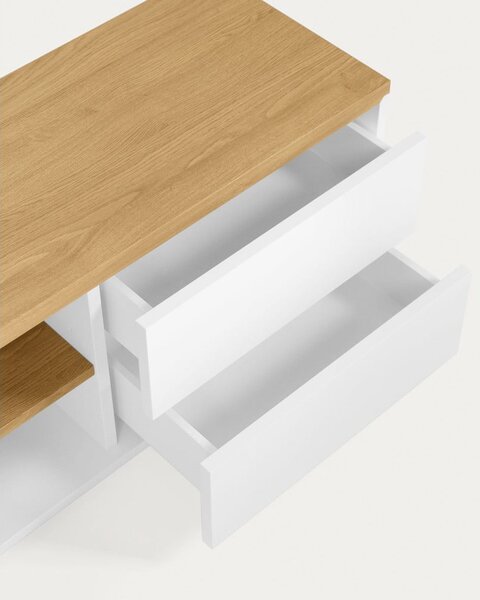 Fehér TV-állvány 200x44 cm Abilen – Kave Home