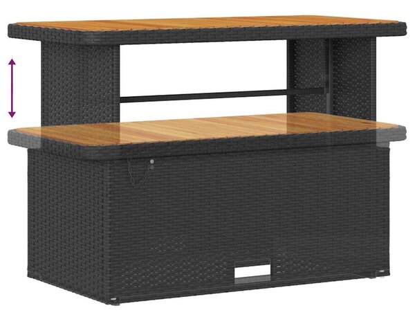 VidaXL Kerti Kanapé Szett 13 pcs Fekete polirattan