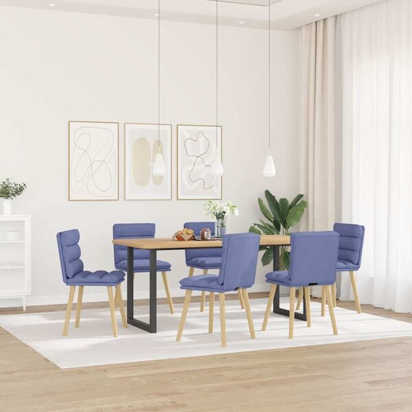 VidaXL étkezőszékek 6 db Jeans kék szövet