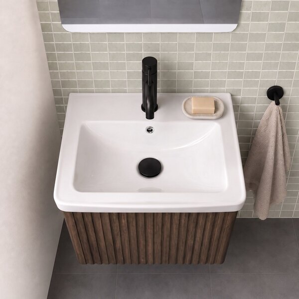 Fürdőszobai szekrény mosdóval Rea DB85-50-1 Orio Dark 50cm