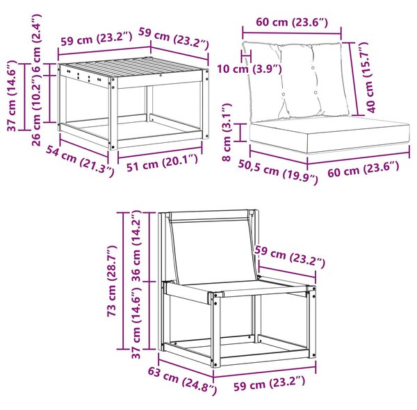 VidaXL Kültéri kanapé szett 8 pcs Természetes és Világosszürke