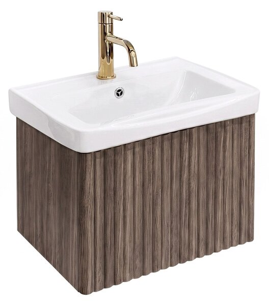 Fürdőszobai szekrény mosdóval Rea DB85-50-1 Orio Dark 50cm