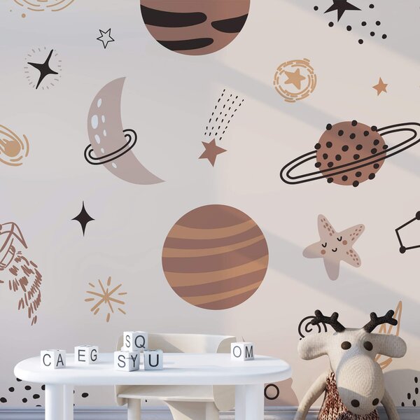 Fotótapéta Bolygók és csillagok mintázata, Űr fotótapéta, Népszerű fotótapéta, t00318 - Tapeko.hu