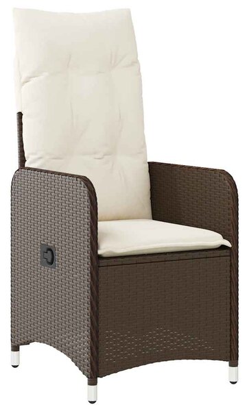5 részes barna polyrattan kerti bisztrógarnitúra párnákkal