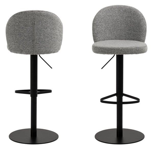 Fekete-szürke állítható magasságú bárszék (ülésmagasság 55 cm) Patricia – Actona