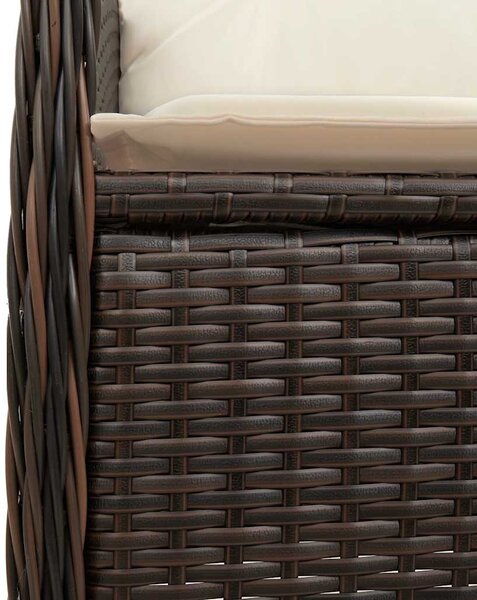 5 részes barna polyrattan kerti bisztrógarnitúra párnákkal