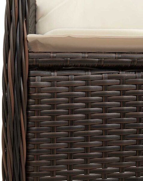 9 részes barna polyrattan kerti bisztrógarnitúra párnákkal