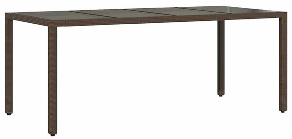 9 részes barna polyrattan kerti bisztrógarnitúra párnákkal