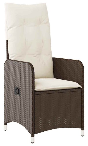 9 részes barna polyrattan kerti bisztrógarnitúra párnákkal