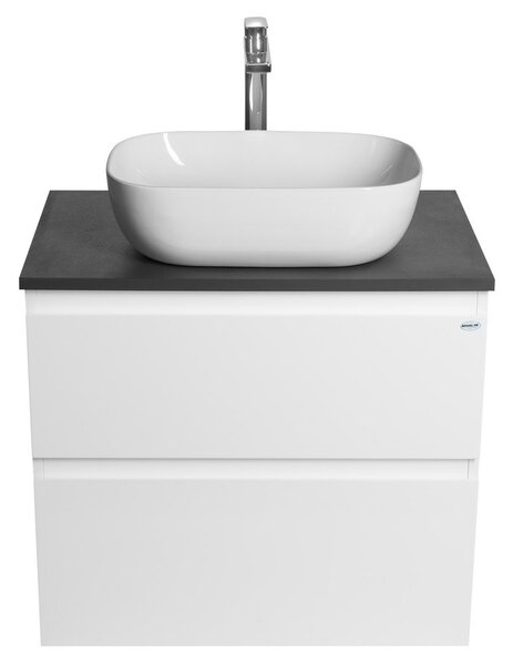 Aqualine Aqualine, ALTAIR szekrény felsővel 68 cm, fehér/antracit pala, AI270-03
