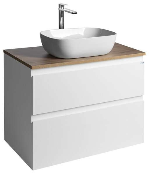 Aqualine Aqualine, ALTAIR szekrény felsővel 78,5 cm, fehér/emporio tölgy, AI280-02