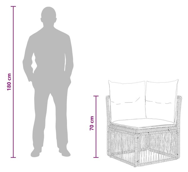 VidaXL Kerti Kanapé Szett 14 pcs Szürke polirattan