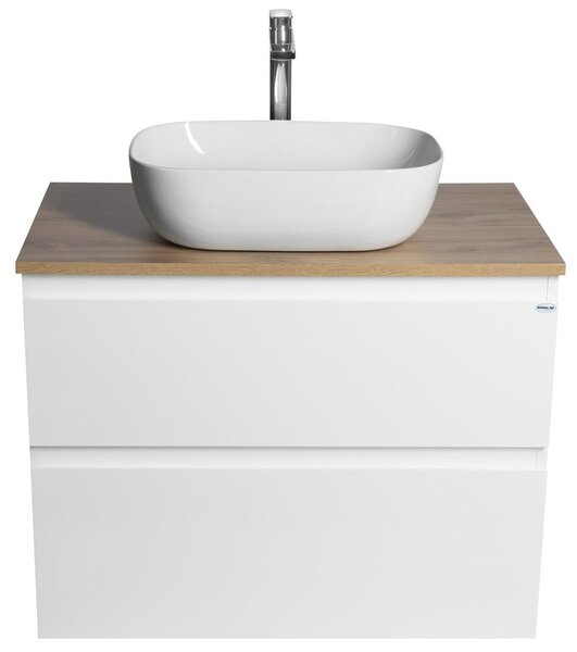 Aqualine Aqualine, ALTAIR szekrény felsővel 78,5 cm, fehér/emporio tölgy, AI280-02