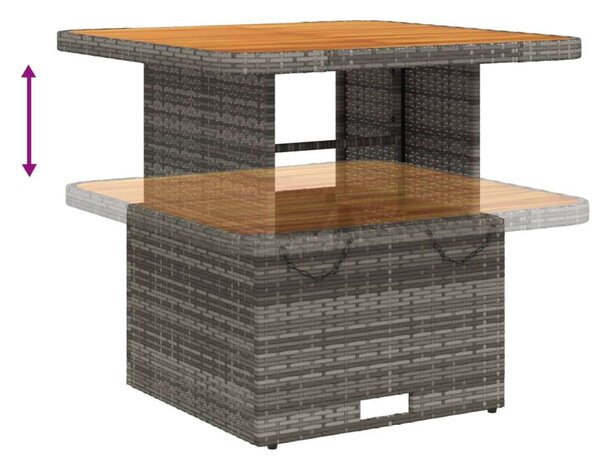 VidaXL Polyrattan Kerti Étkezőgarnitúra - 3 részes - Szürke