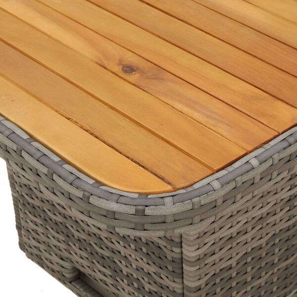 VidaXL Polyrattan Kerti Étkezőgarnitúra - 3 részes - Szürke