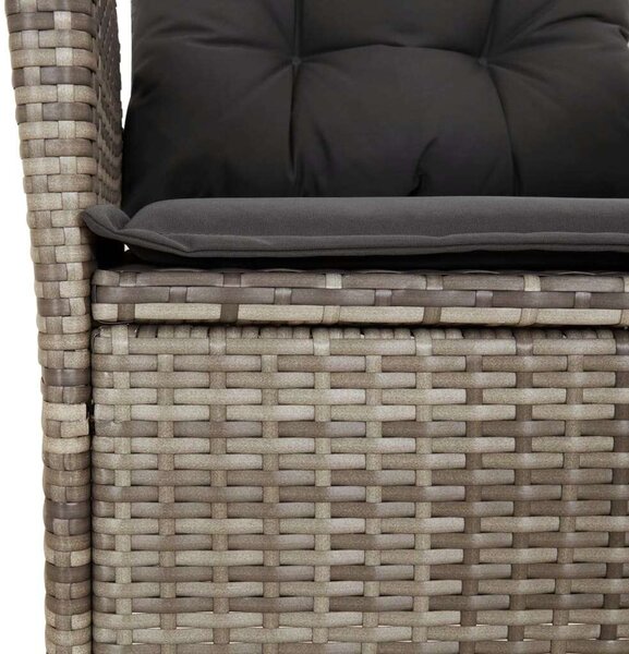 VidaXL Polyrattan Kerti Étkezőgarnitúra - 3 részes - Szürke