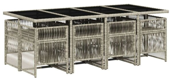 VidaXL Polyrattan Kerti Étkezőgarnitúra - 9 részes