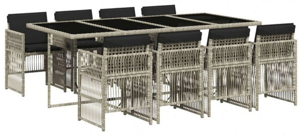 VidaXL Polyrattan Kerti Étkezőgarnitúra - 9 részes