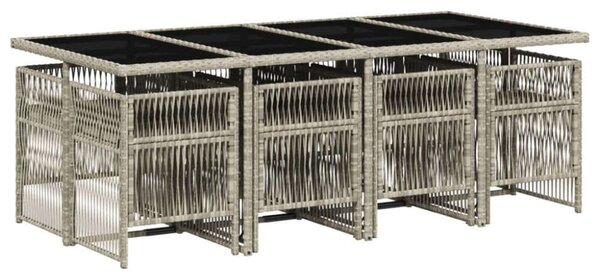 VidaXL Polyrattan Kerti Étkezőgarnitúra - 9 részes