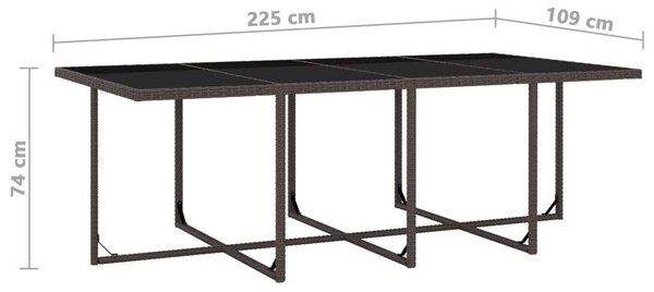 VidaXL 13-részes barna kültéri polyrattan étkezőszett párnákkal