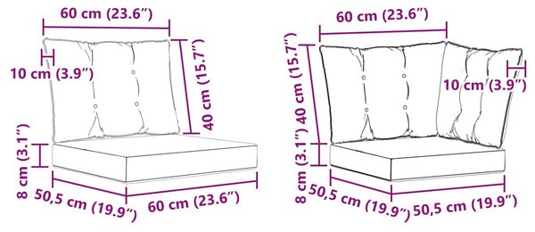 VidaXL Kültéri kanapé szett 7 pcs Természetes és Világosszürke