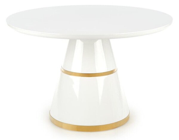 Asztal Houston 1350, Aranysárga, Fényes fehér, 76cm, Közepes sűrűségű farostlemez, Fém