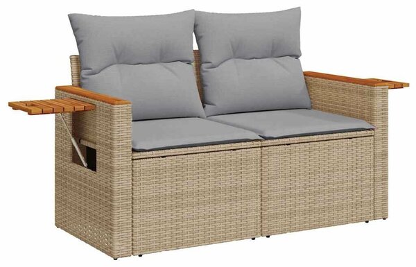 VidaXL Kerti Kanapé Szett 10 pcs Beige és Világosszürke polirattan
