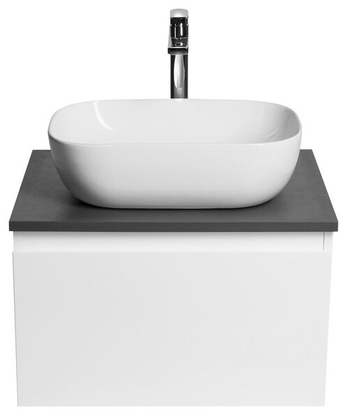 Aqualine Aqualine, ALTAIR szekrény felsővel 58 cm, fehér/antracit pala, AI263-03