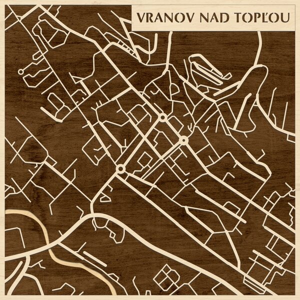 Varannó – Vranov nad Topľou 3D fa várostérkép fali dekoráció – Natura Products