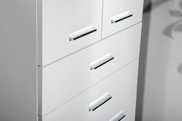 Aqualine Aqualine, ZOJA / KERAMIA FRESH szekrény magas 50x184x29cm, fehér, fiókos, 51291