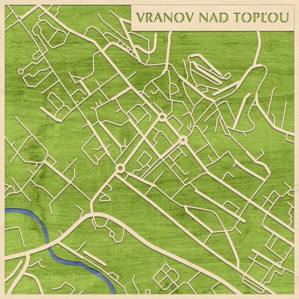 Varannó – Vranov nad Topľou 3D fa várostérkép fali dekoráció – Natura Products