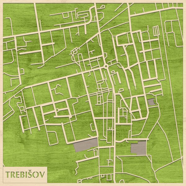 Tőketerebes – Trebišov 3D fa várostérkép fali dekoráció – Natura Products