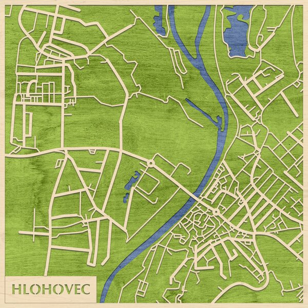 Galgóc – Hlohovec 3D fa várostérkép fali dekoráció – Natura Products