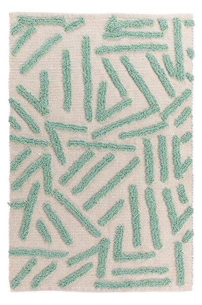 Mentazöld-krémszínű mosható szőnyeg 60x90 cm Athena – douceur d'intérieur