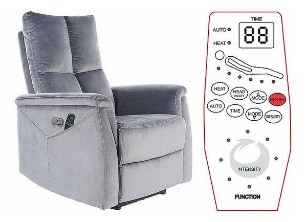 Neptun M Elektromos Masszázsfotel Bársony Szürke Relax