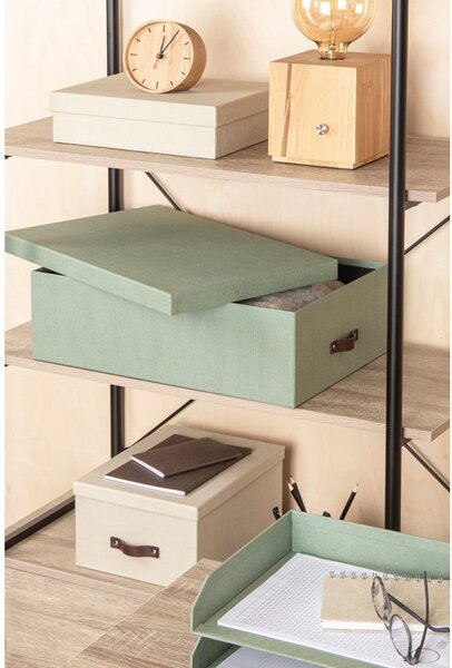 Mentazöld fedeles karton tárolódoboz szett 3 db-os 31x47x15 cm Inge – Bigso Box of Sweden