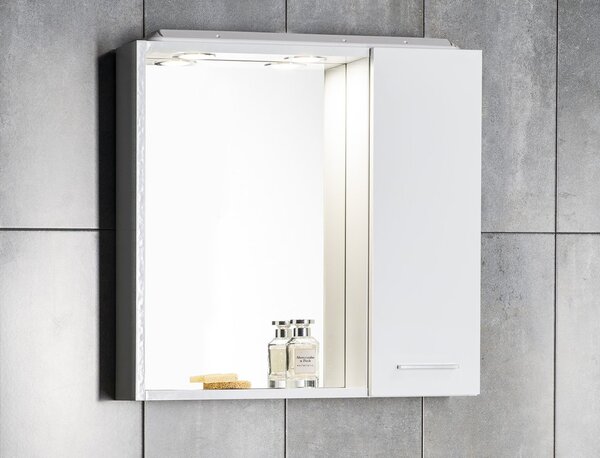 Aqualine Aqualine, ZOJA/KERAMIA FRESH STRIP konyha LED világítással, 60x60x14cm, jobbos, fehér, 45022S