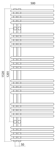 Sapho Sapho, NYMPHA radiátor 500x1520mm, matt fekete, LLN152B