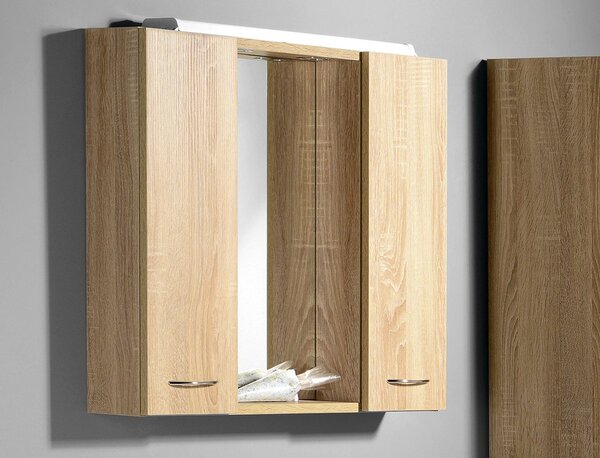 Aqualine Aqualine, ZOJA/KERAMIA FRESH STRIP konyha LED világítással, 60x60x14cm, jobbos, fehér, 45022S