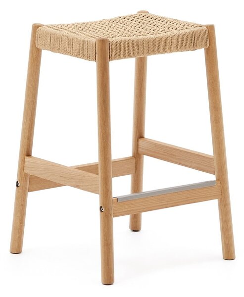 Natúr színű tölgyfa bárszék szett 2 db-os (ülésmagasság 66 cm) Yalia – Kave Home